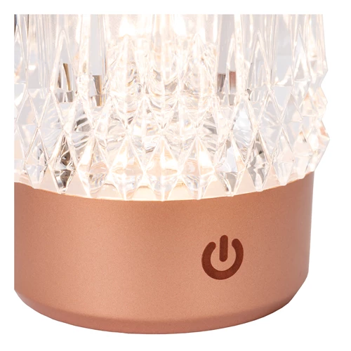Lucide LILY - Rechargeable Table lamp - Battery pack - Ø 8 cm- LED 3 StepDim - 1x3W 2700K/3000K - Copper - Set of 3 - detail 2